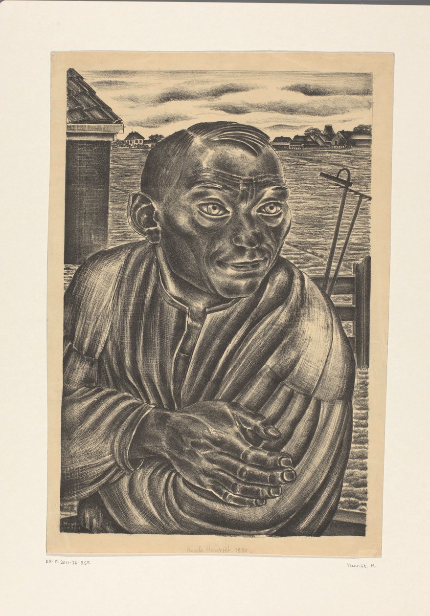 Portret rolnika autorstwa Henk Henriët (signed by artist)