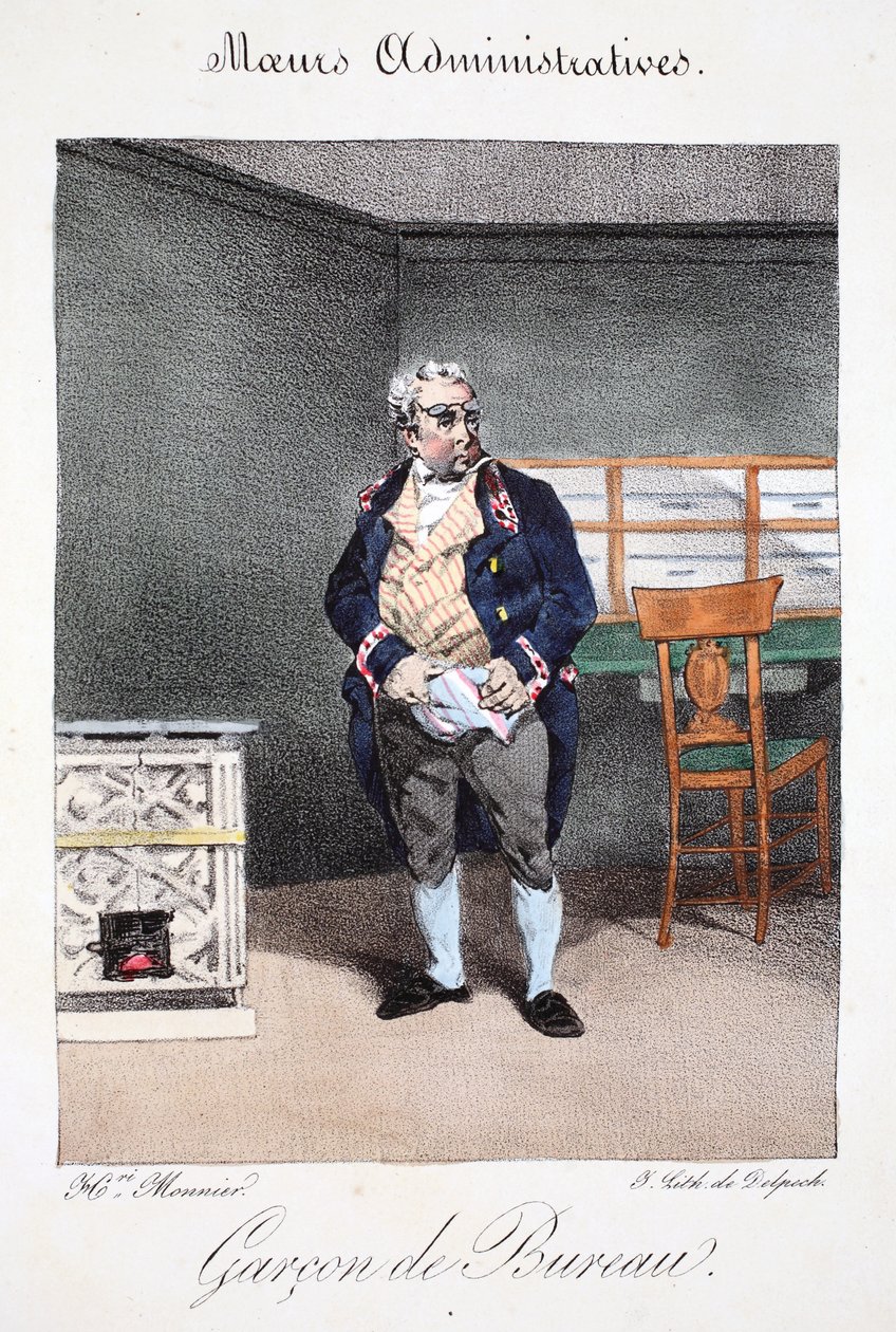 Garçon de bureau, ilustracja z "Moeurs Administratives, Dessinées D