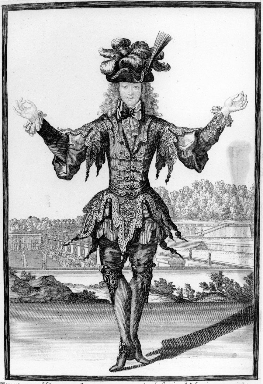 Dobry człowiek przebrany za tancerza, ok. 1695 r. autorstwa Henri Bonnart