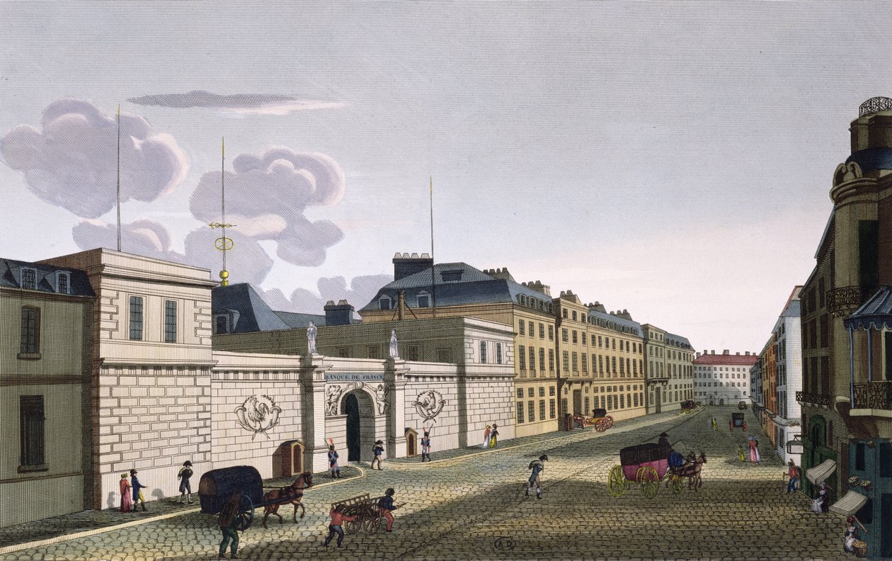 Bank Francji z Rue Croix-Petits-Champs, grawerowane przez Eugene