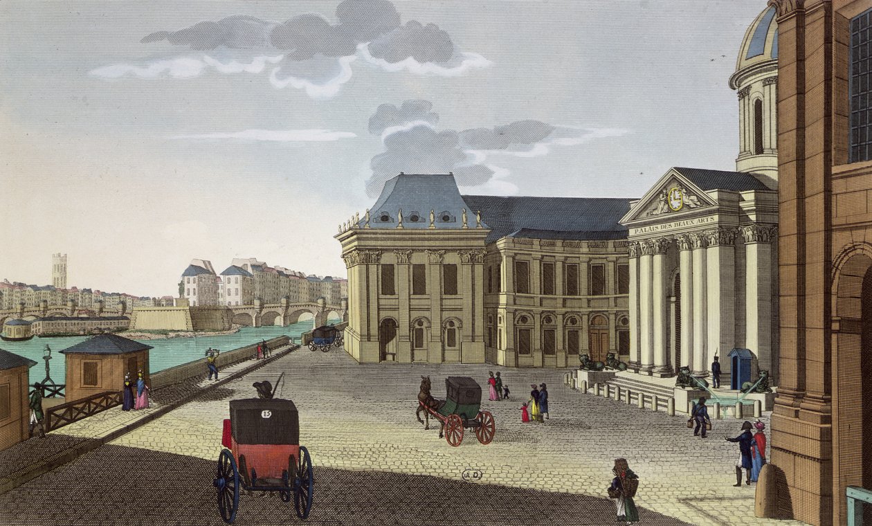 Palais des Beaux Arts, ok. 1815-20 (rycina kolorowa) autorstwa Henri Courvoisier Voisin