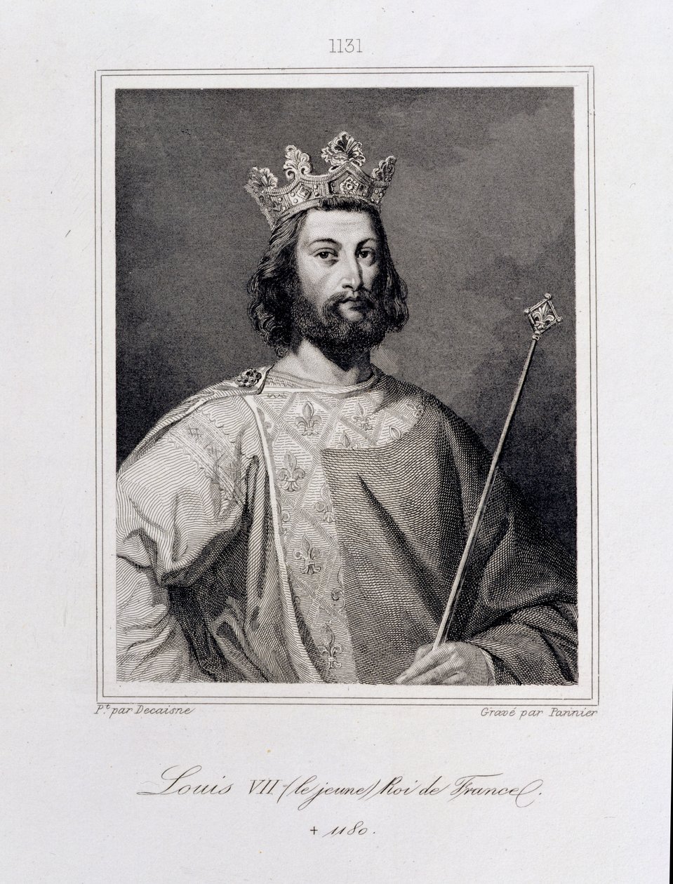Ludwik VII Młodszy Król Francji (ok. 1120-80) wyryty przez Panniera autorstwa Henri Decaisne