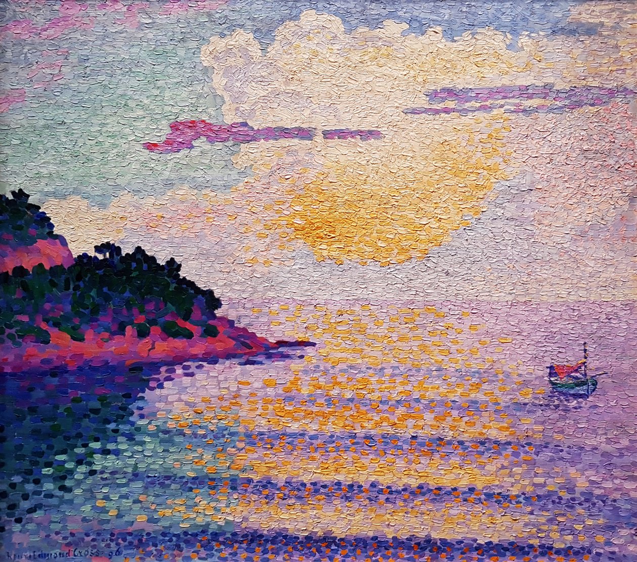 Zachód słońca nad morzem autorstwa Henri Edmond Cross