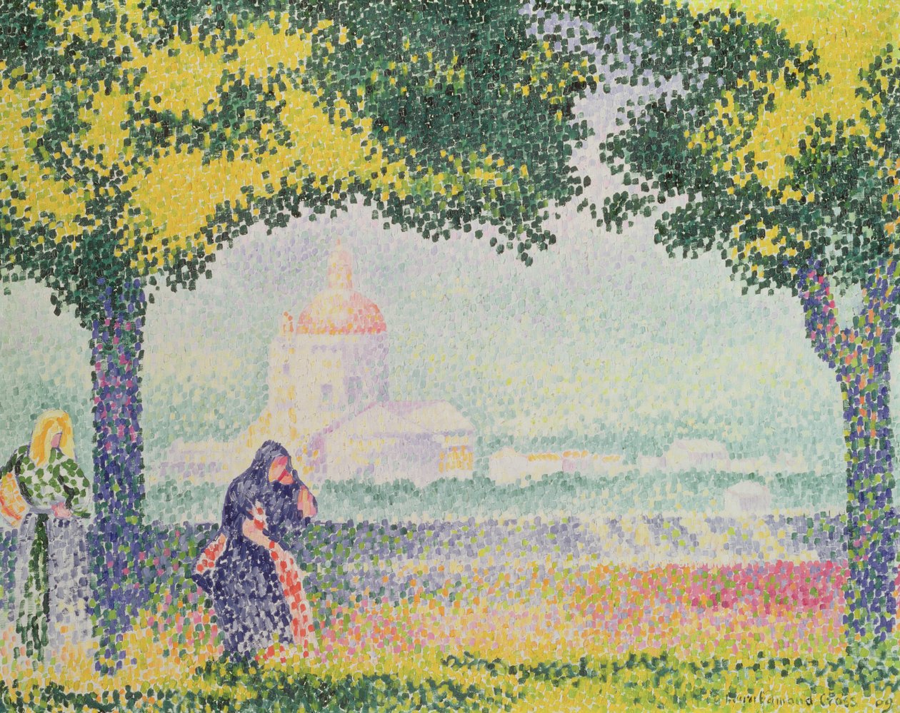 Widok kościoła Santa Maria degli Angeli koło Asyżu, 1909 autorstwa Henri Edmond Cross