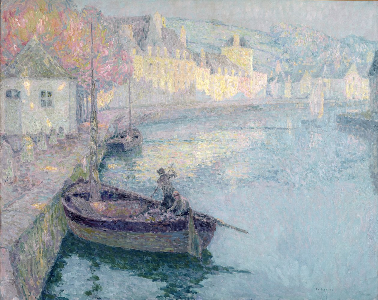 Pogodny poranek, Quimperle, 1923 autorstwa Henri Eugene Augustin Le Sidaner