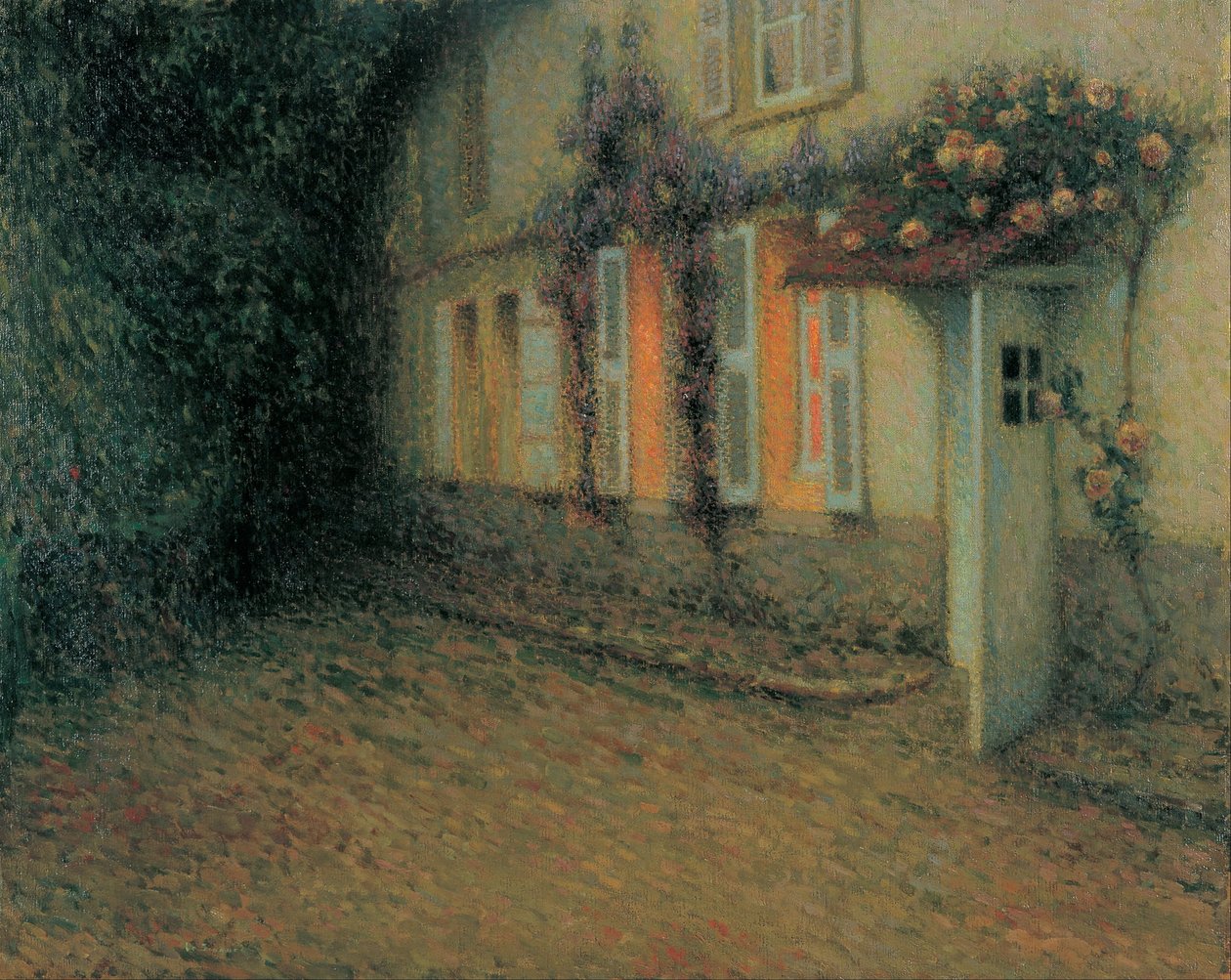 Róże i glicynie w domu autorstwa Henri Eugene Augustin Le Sidaner