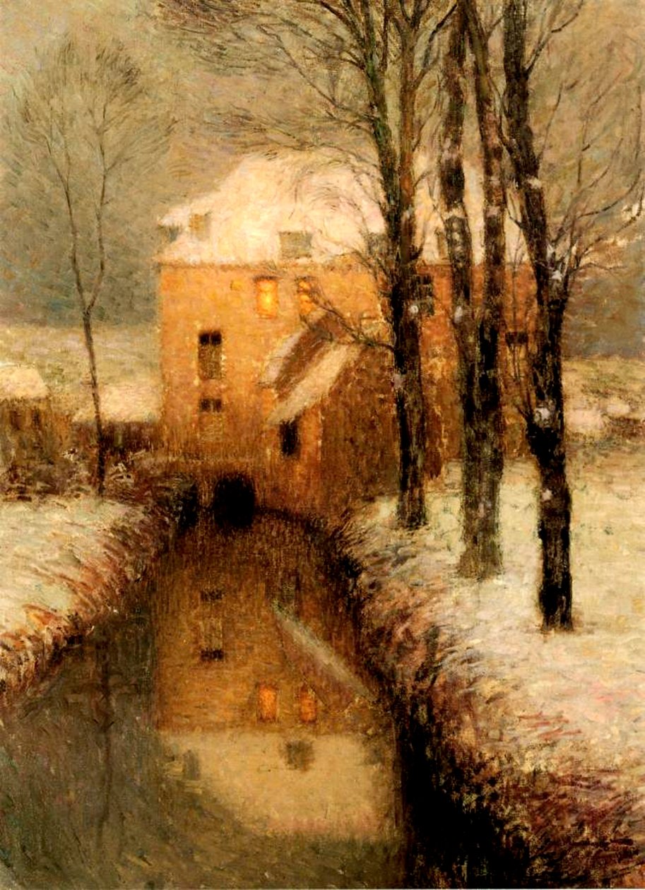Kanał zimą, 1901 autorstwa Henri Eugene Augustin Le Sidaner