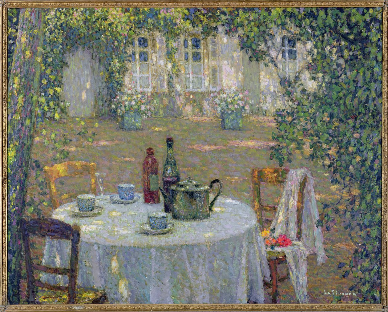 Stół w słońcu w ogrodzie, Gerberoy, ok. 1911 autorstwa Henri Eugene Augustin Le Sidaner