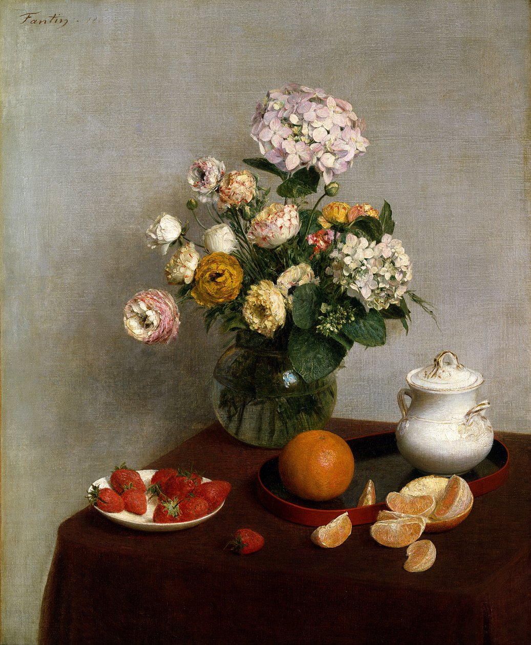 Kwiaty i owoce autorstwa Ignace Henri Jean Fantin Latour