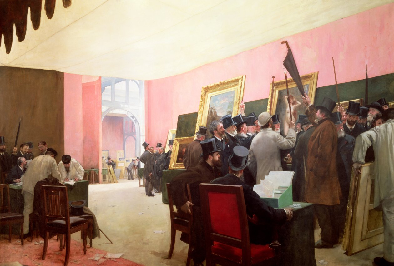 Spotkanie sędziów Salon des Artistes Francais, 1885 r. autorstwa Henri Gervex