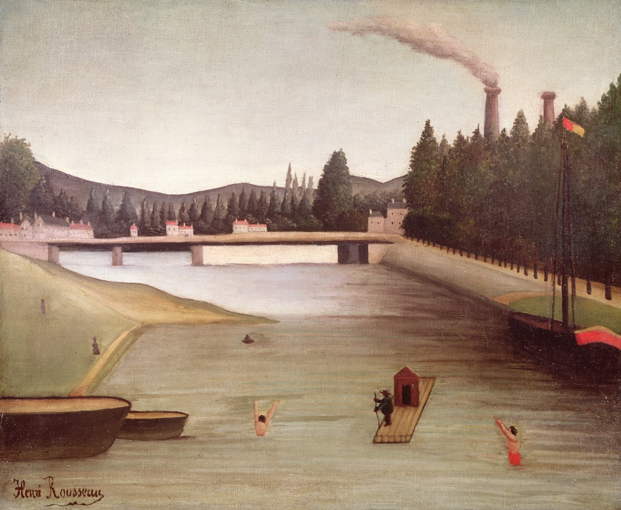 Kąpiel w Alfortville autorstwa Henri Rousseau