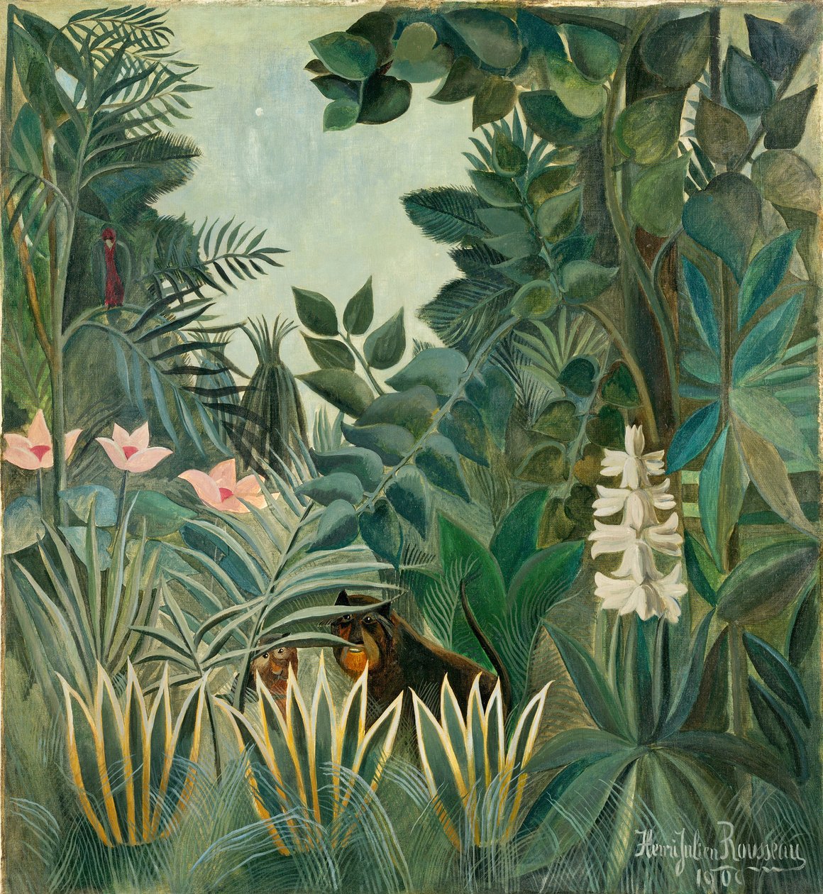 Dżungla równikowa, 1909 autorstwa Henri Rousseau