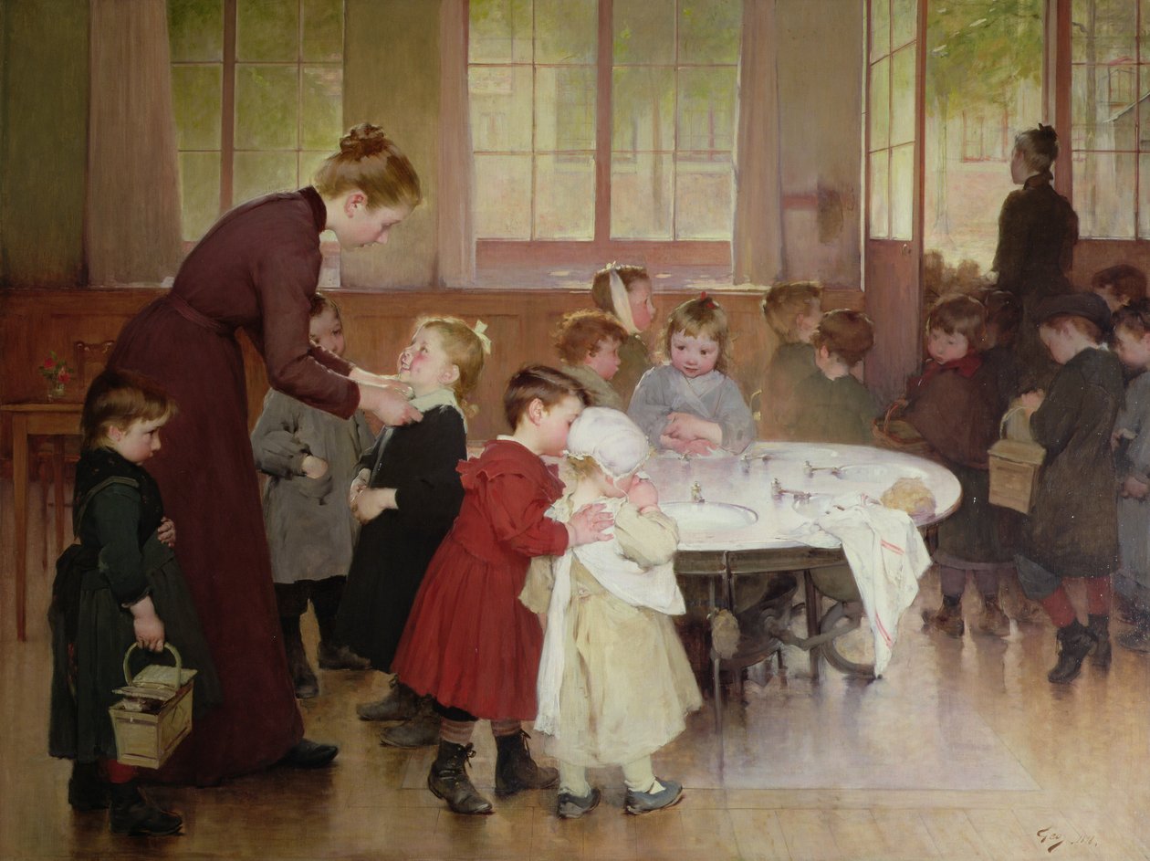 Przedszkole, 1898 (olej) autorstwa Henri Jules Jean Geoffroy