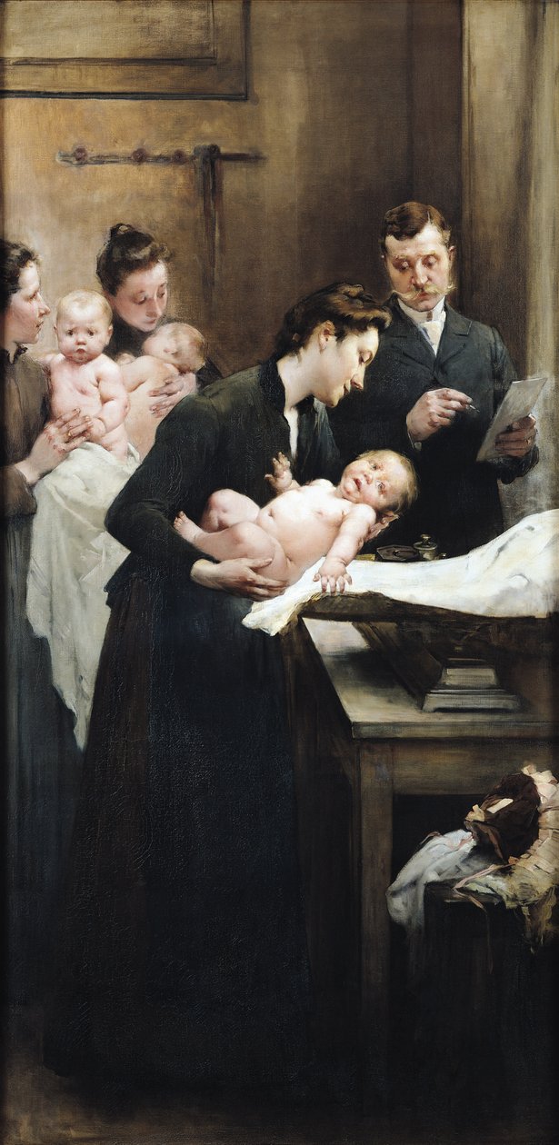 Kropla mleka w Belleville: operacja doktora Variota, sesja ważenia, 1903 autorstwa Henri Jules Jean Geoffroy
