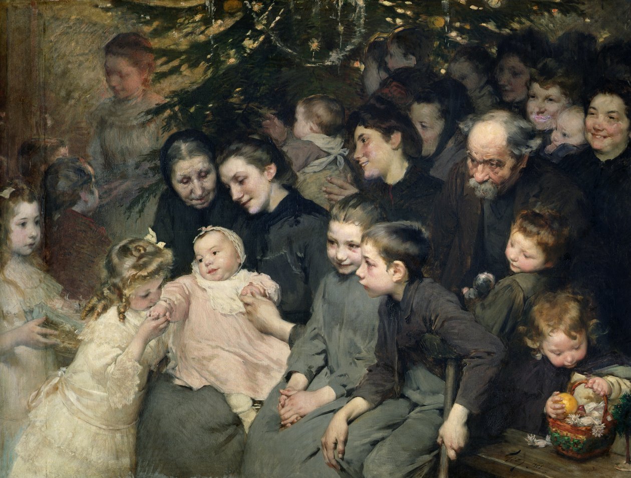 Kropla mleka w Belleville: Choinka w przychodni, 1908 autorstwa Henri Jules Jean Geoffroy