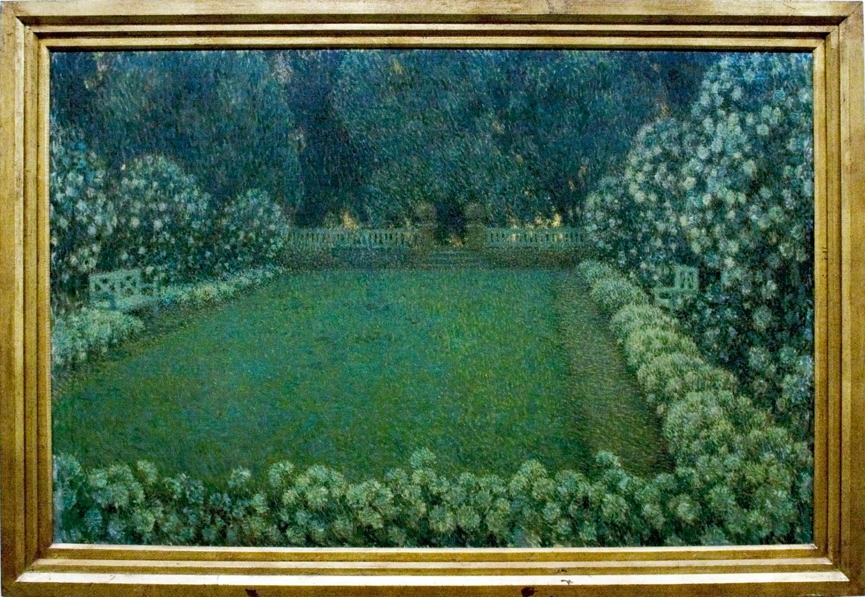 Le jardin blanc au crepuscule Nederlands: De witte tuin in de schemeringnHagyar: A feher kert szurkuletetn autorstwa Henri Eugene Augustin Le Sidaner