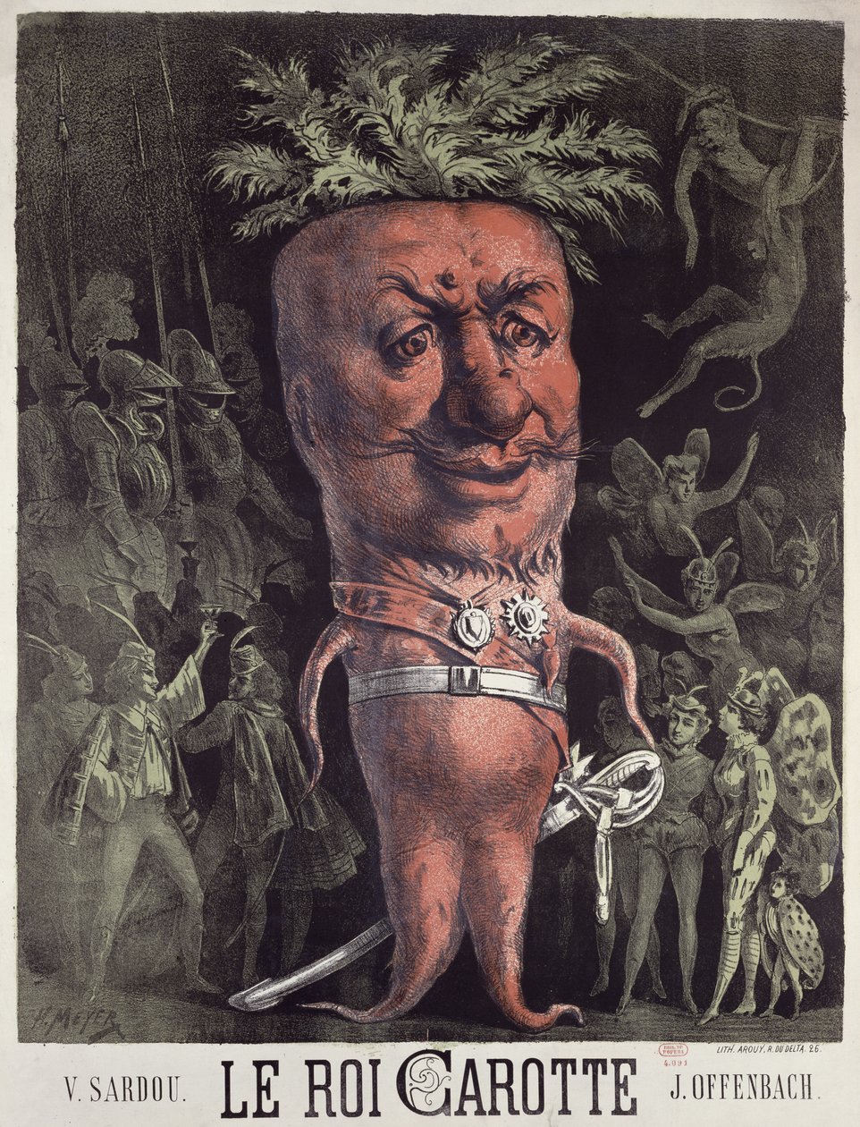 Plakat do „Le Roi Carotte”, operetki Jacquesa Offenbacha (1819-90) w Theatre de la Gaite, 1872 autorstwa Henri Meyer