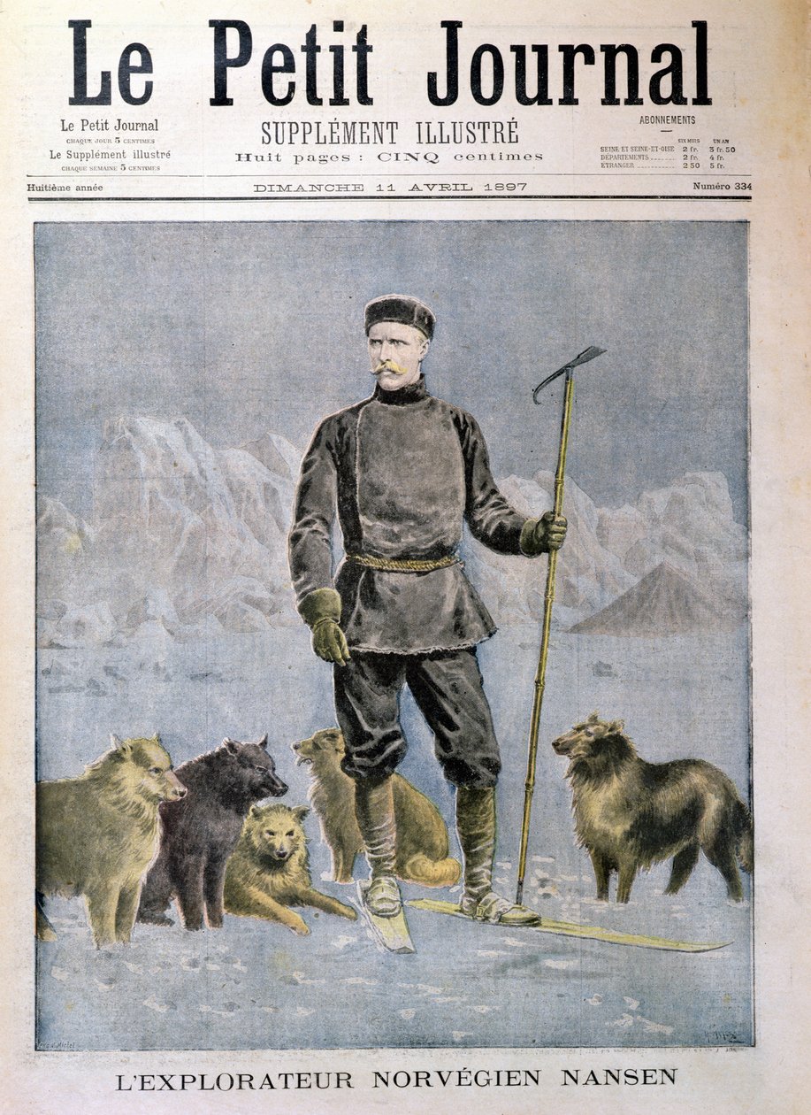 Norweski odkrywca Nansen, przednia okładka „Le Petit Journal”, 11 kwietnia 1897 r. autorstwa Henri Meyer