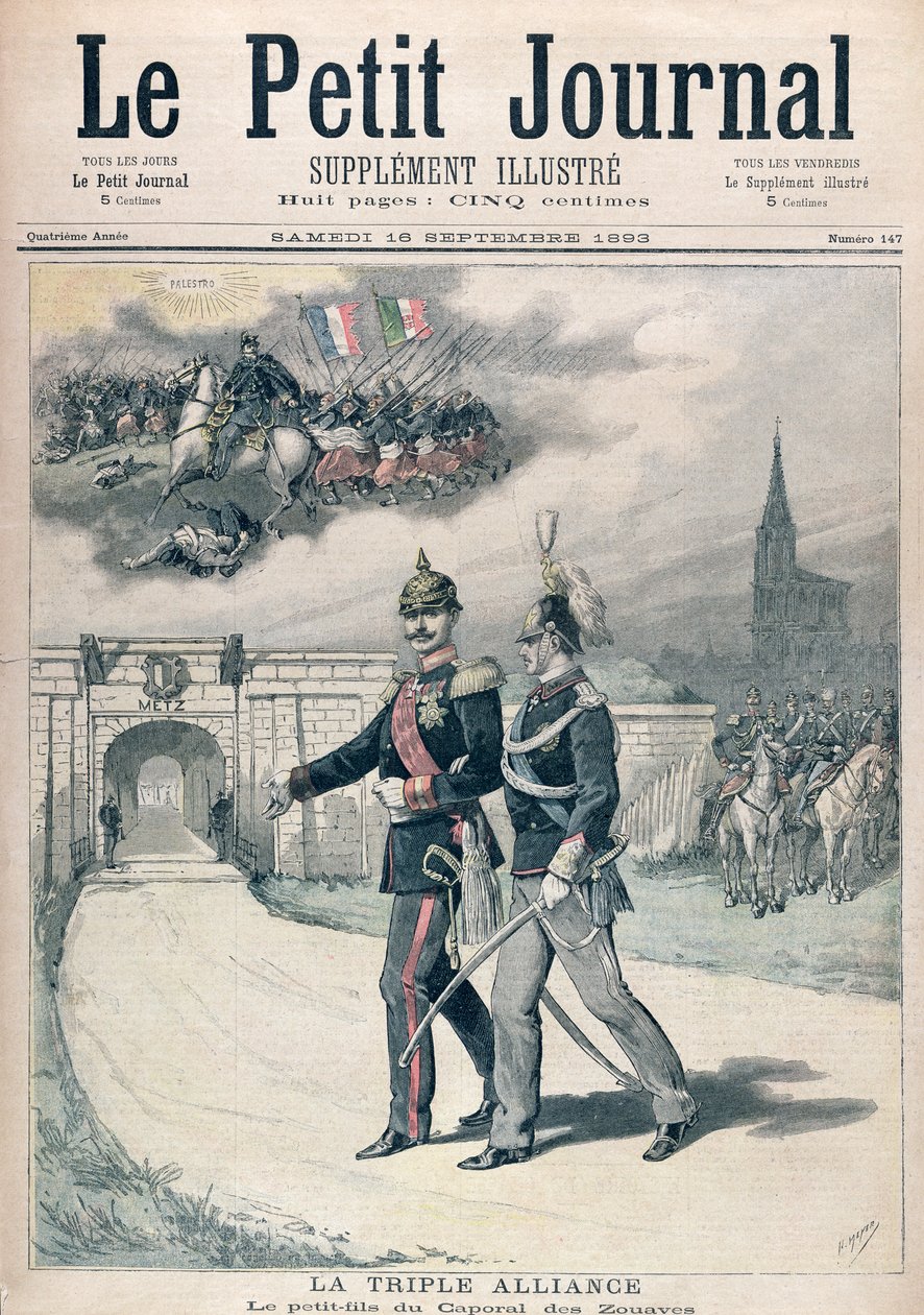Potrójny sojusz, ilustracja z „Le Petit Journal” 1893 autorstwa Henri Meyer