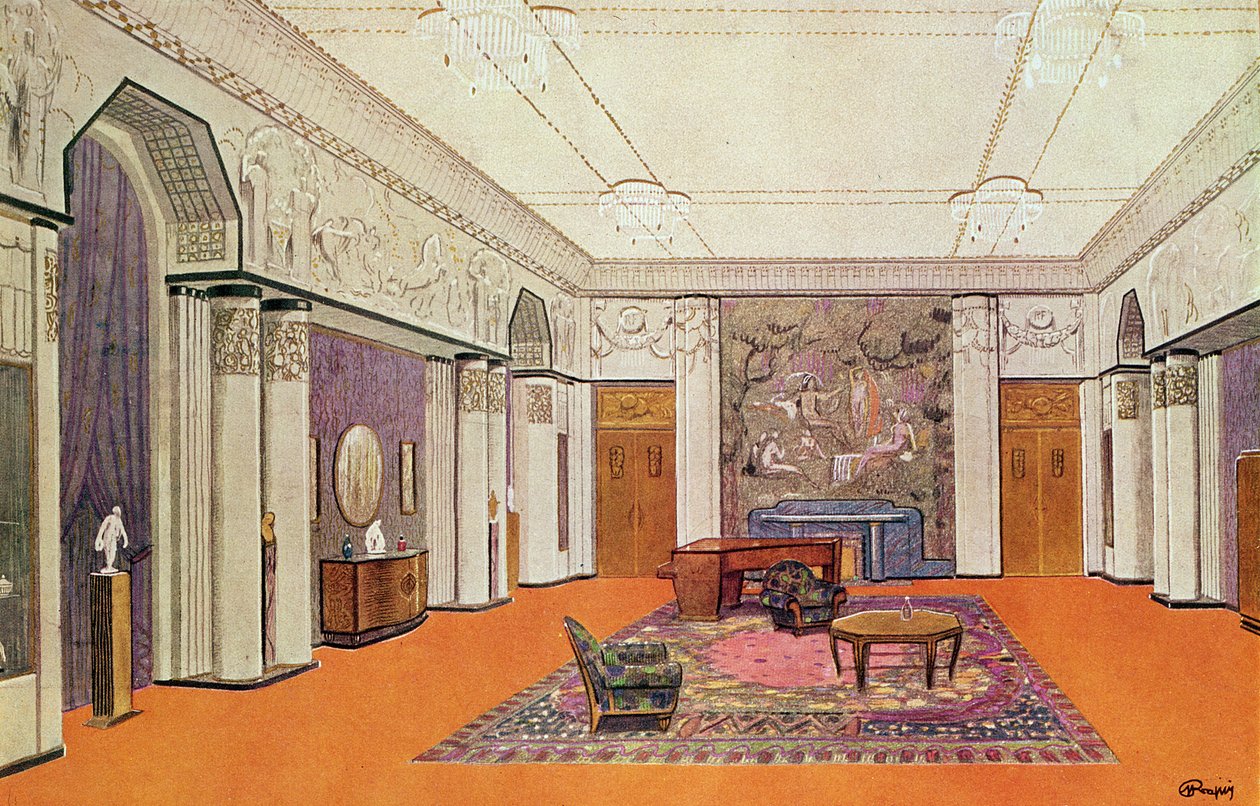 Salon Ambasadora, projekt na Exposition des Arts Decoratifs w 1925, zaprojektowany przez artystę autorstwa Henri Rapin