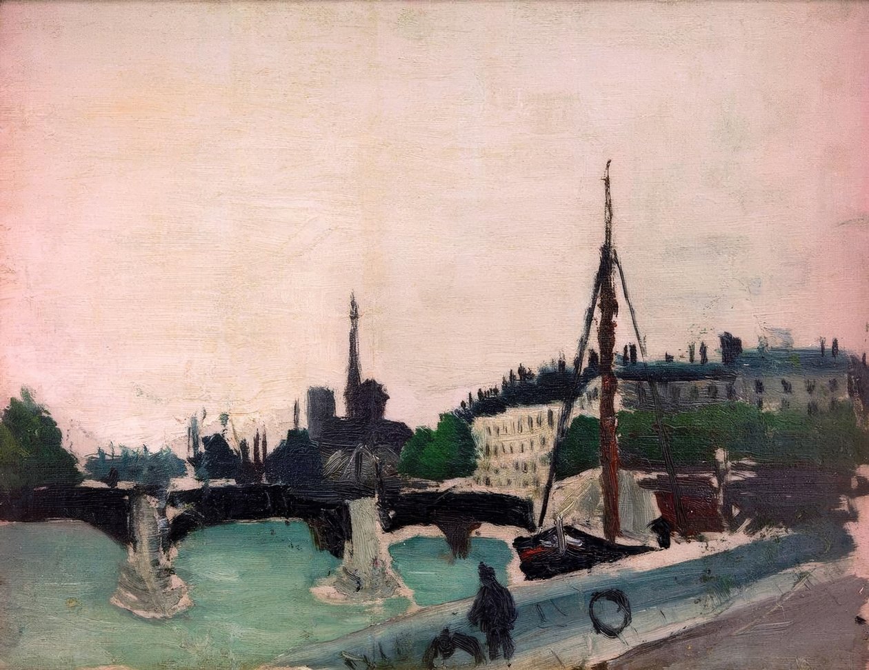 Szkic, Widok Île Saint-Louis zaczerpnięty z Quai Henri IV autorstwa Henri Rousseau