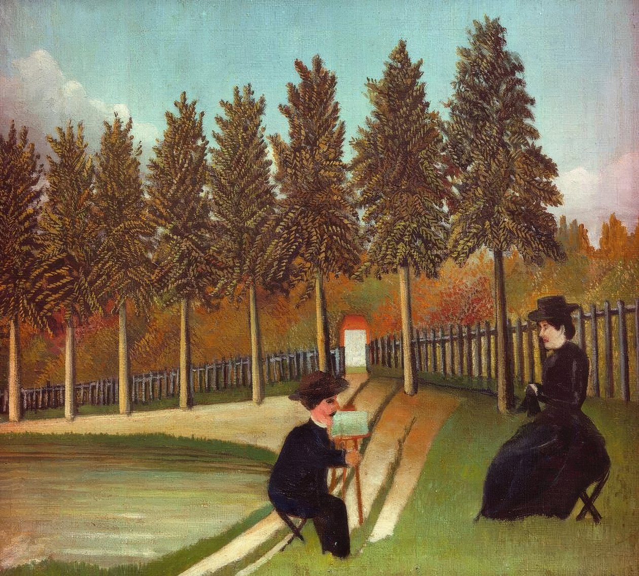 Malarz i jego żona autorstwa Henri Rousseau