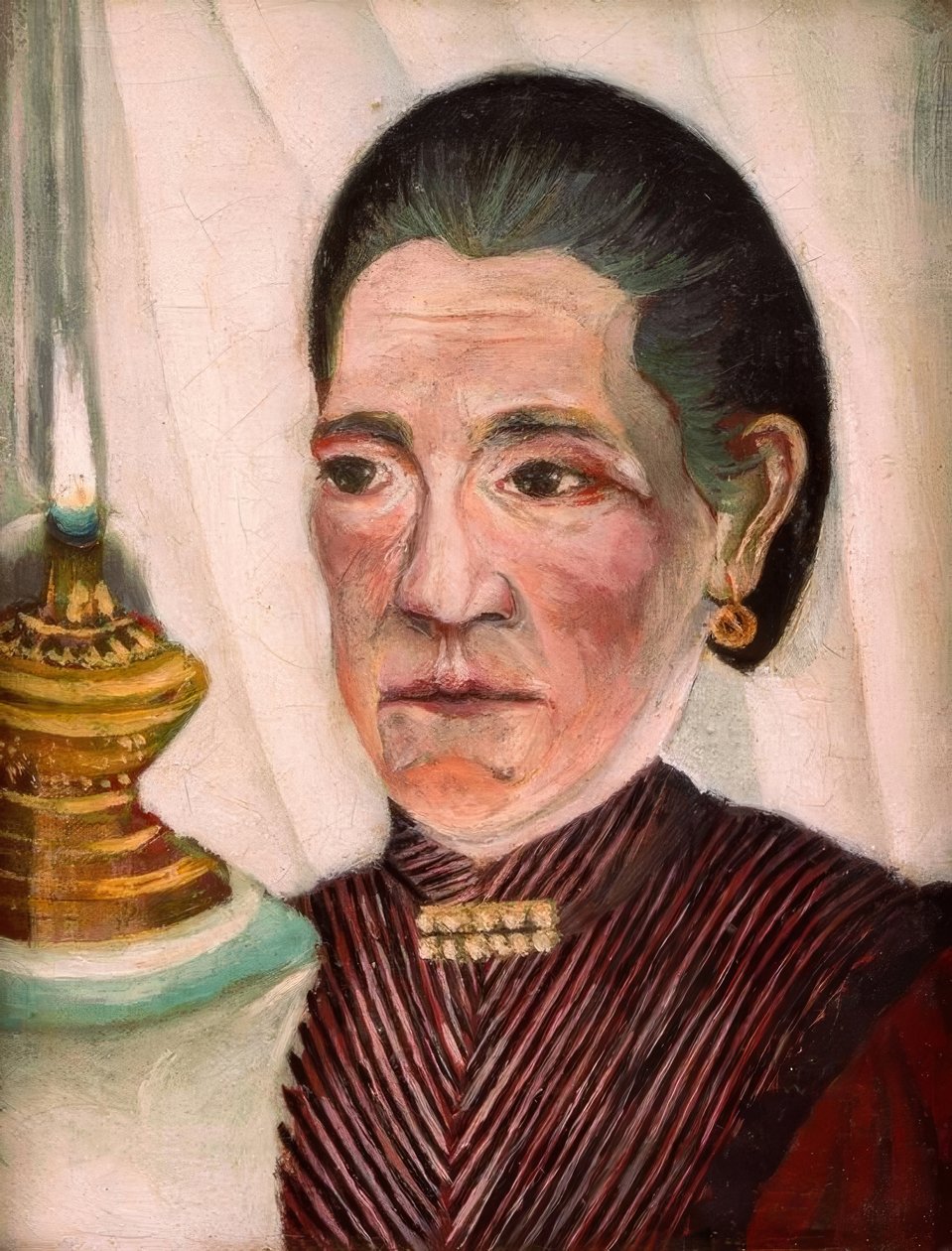 Portret drugiej żony artysty z lampą autorstwa Henri Rousseau