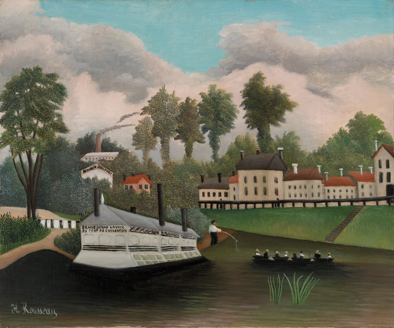 Łódź do prania w Pont de Charenton autorstwa Henri Rousseau