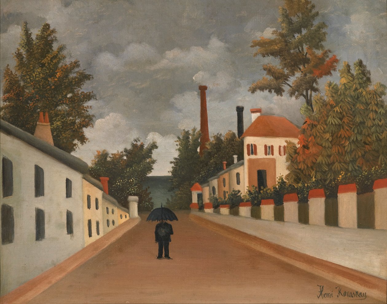 Widok na przedmieścia Paryża autorstwa Henri Rousseau