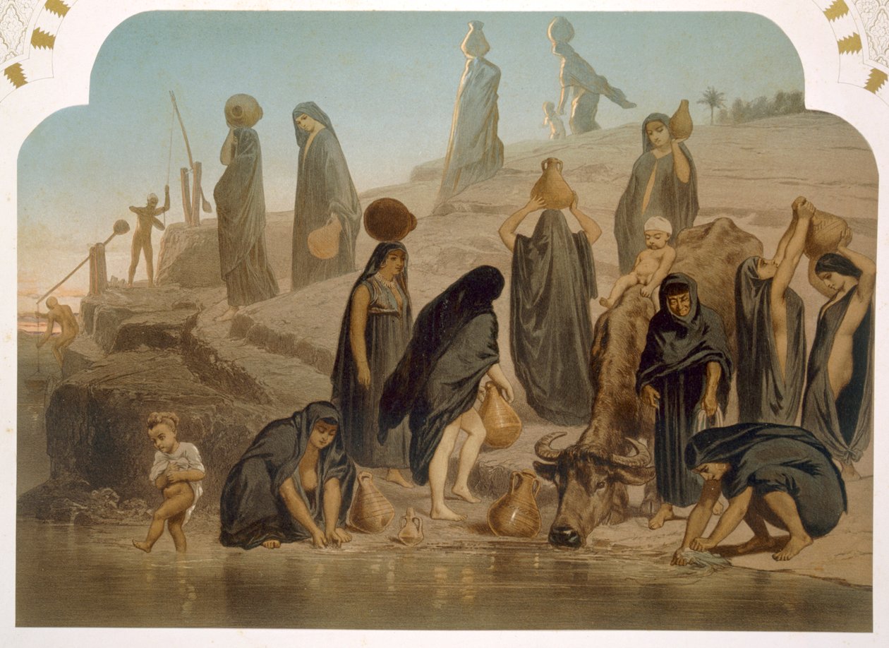 Kobiety przynoszące wodę z Nilu, 1860 r. autorstwa Henri de Montaut