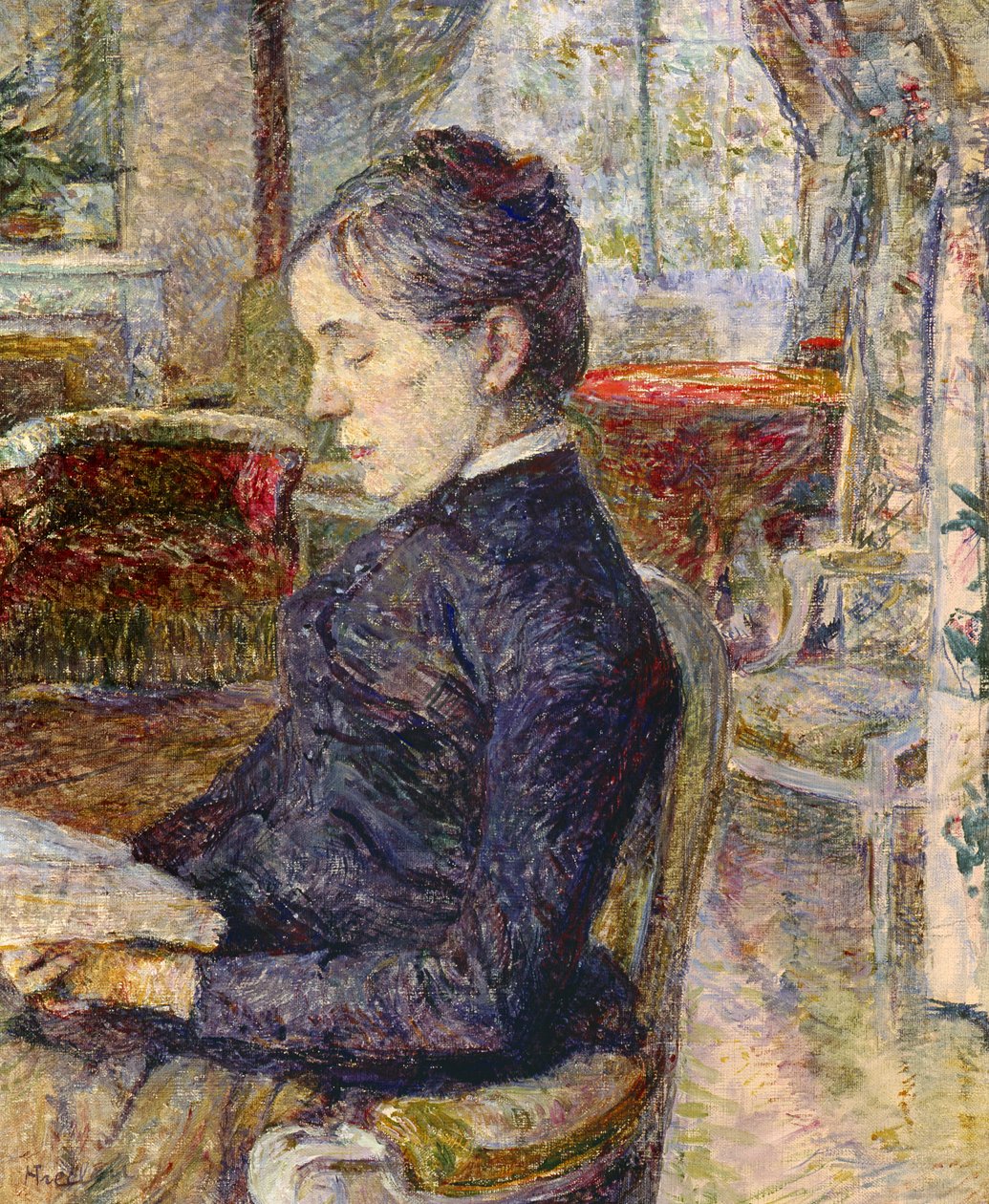 Adele Tapie de Celeyran (1840-1930) Hrabina Tuluzy-Lautrec-Monfa w Salonie Chateau de Malrome, 1887 autorstwa Henri de Toulouse Lautrec