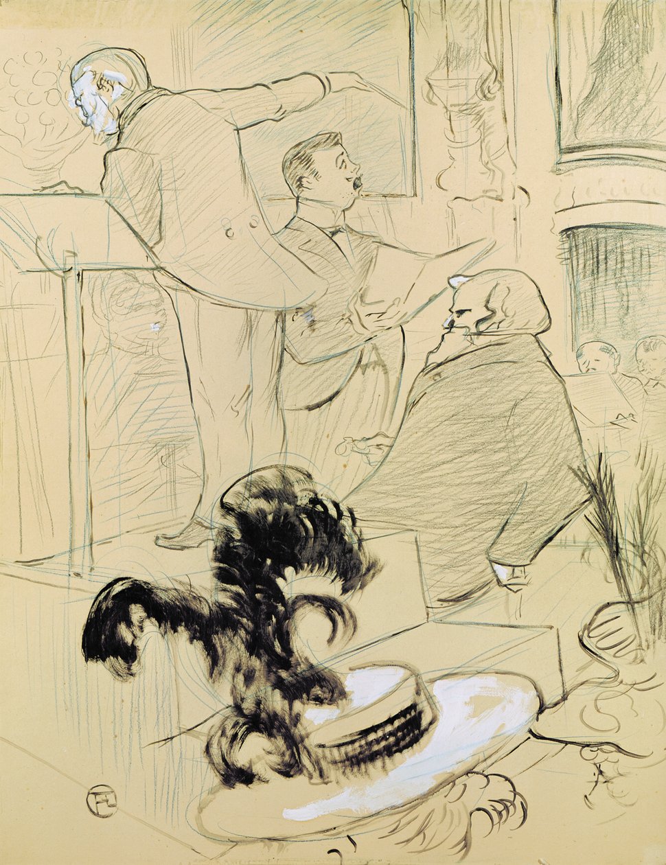 Ambroise Thomas (1811-96) na próbie opery „Francesca da Rimini”, 1896 (pióro i atrament i ołówek na papierze) autorstwa Henri de Toulouse Lautrec