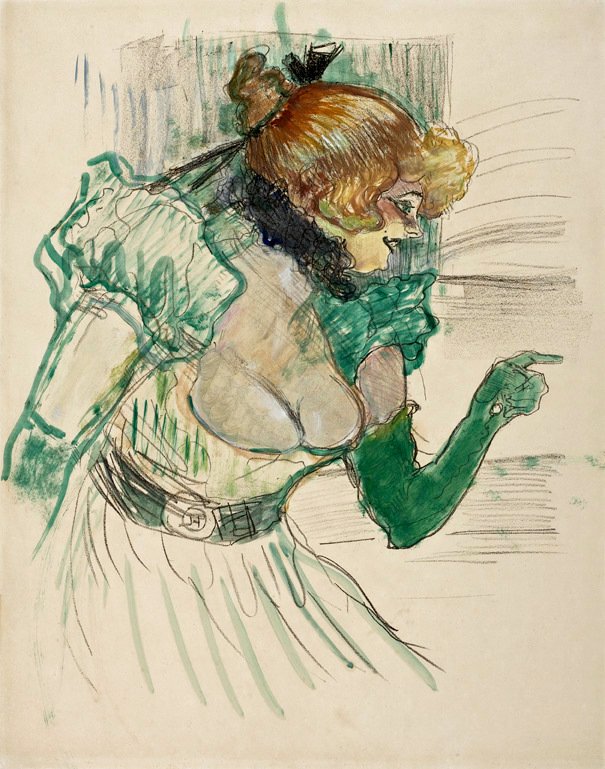 Artysta w zielonych rękawiczkach autorstwa Henri de Toulouse Lautrec