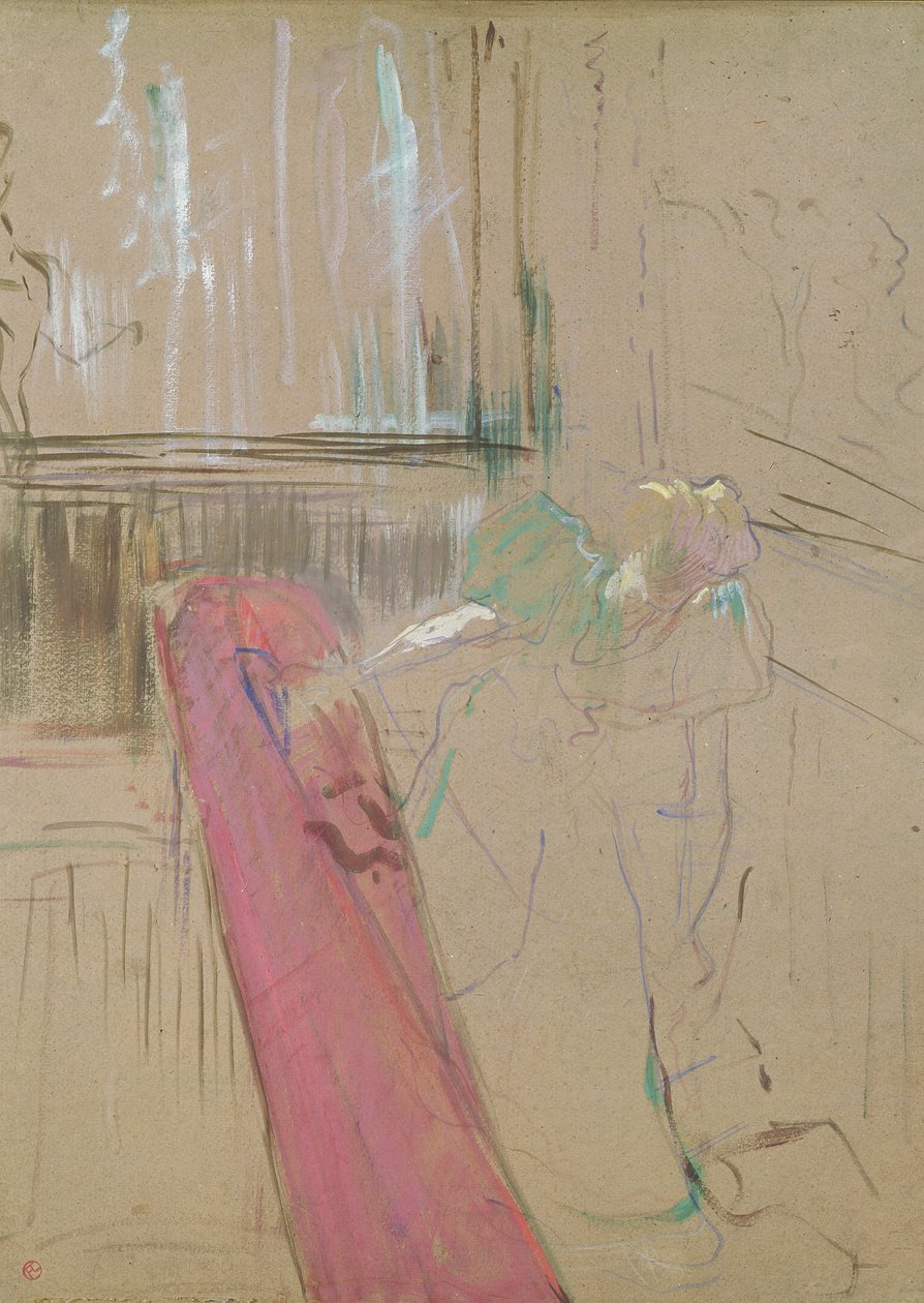 Na szczycie schodów Rue des Moulins, 1893 (olej na karcie) autorstwa Henri de Toulouse Lautrec