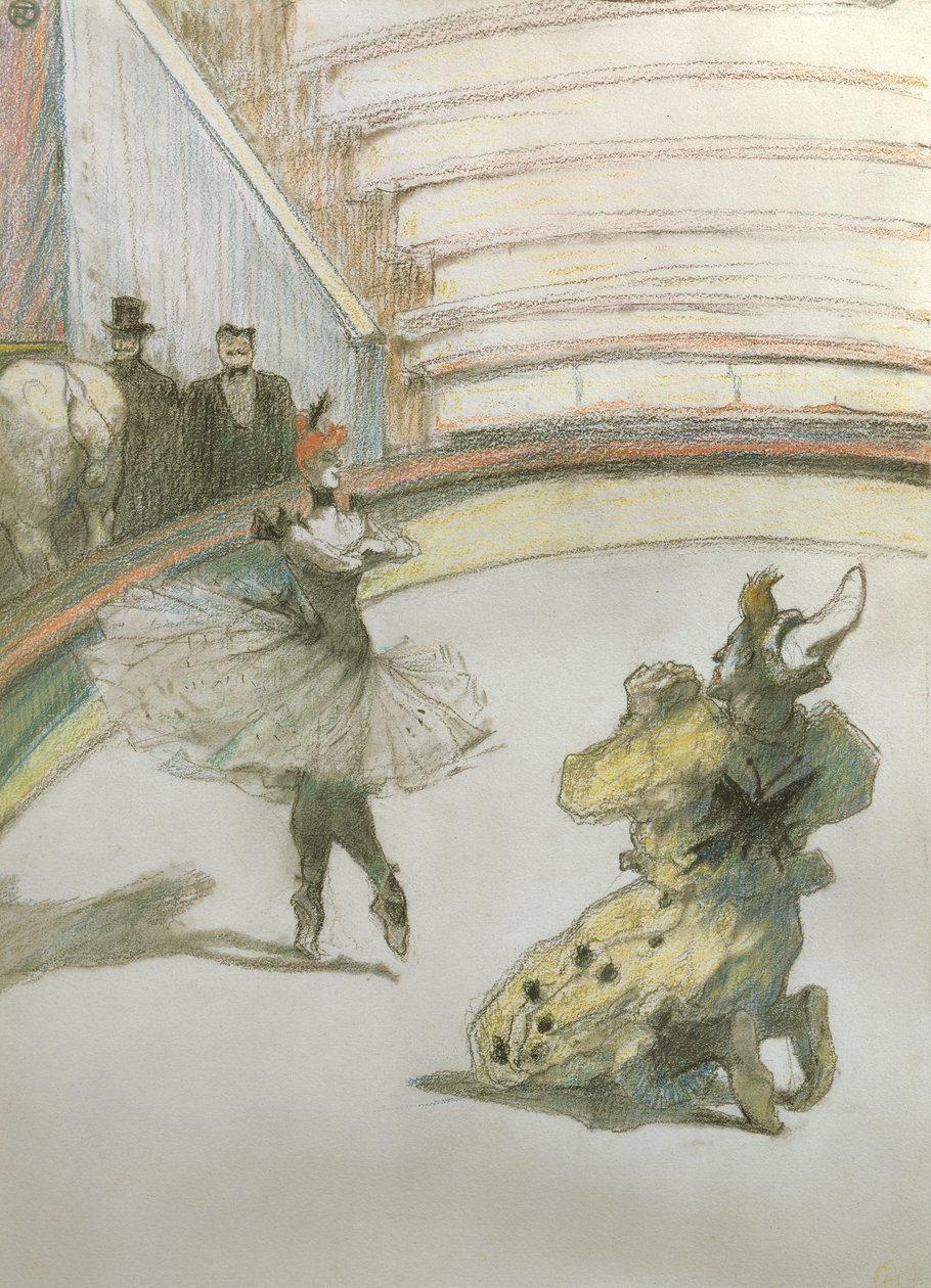 Kurtyna w cyrku (pastel) autorstwa Henri de Toulouse Lautrec