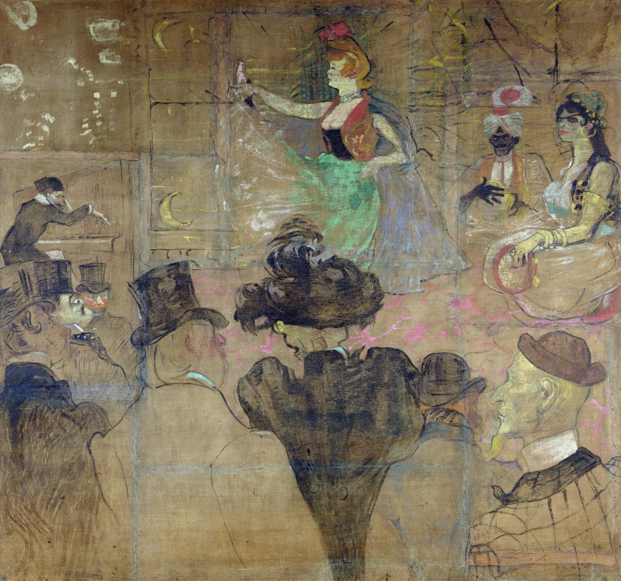Taniec w Moulin Rouge: La Goulue, 1895 autorstwa Henri de Toulouse Lautrec