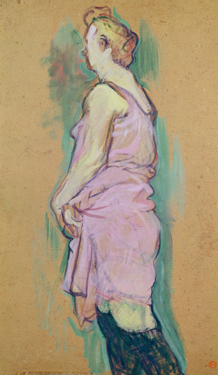 Blond pokojówka, studium do obrazu „Rue des Moulins, la Visite”, 1894 (olej na karcie) autorstwa Henri de Toulouse Lautrec