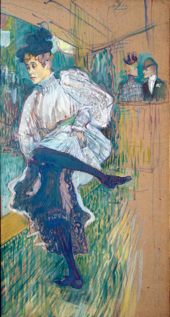 Jane Avril (1868-1943) Taniec, ok. 1892 (olej na karcie) autorstwa Henri de Toulouse Lautrec