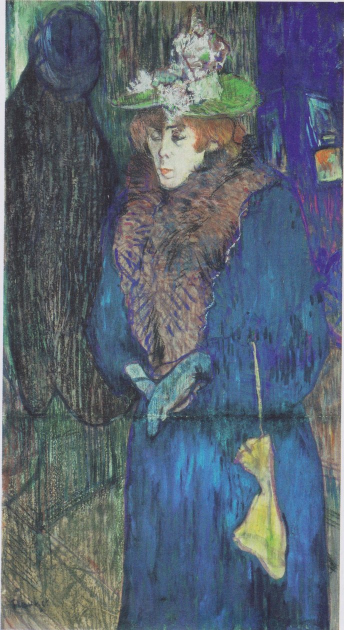 Jane Avril wchodzi do Moulin Rouge autorstwa Henri de Toulouse Lautrec
