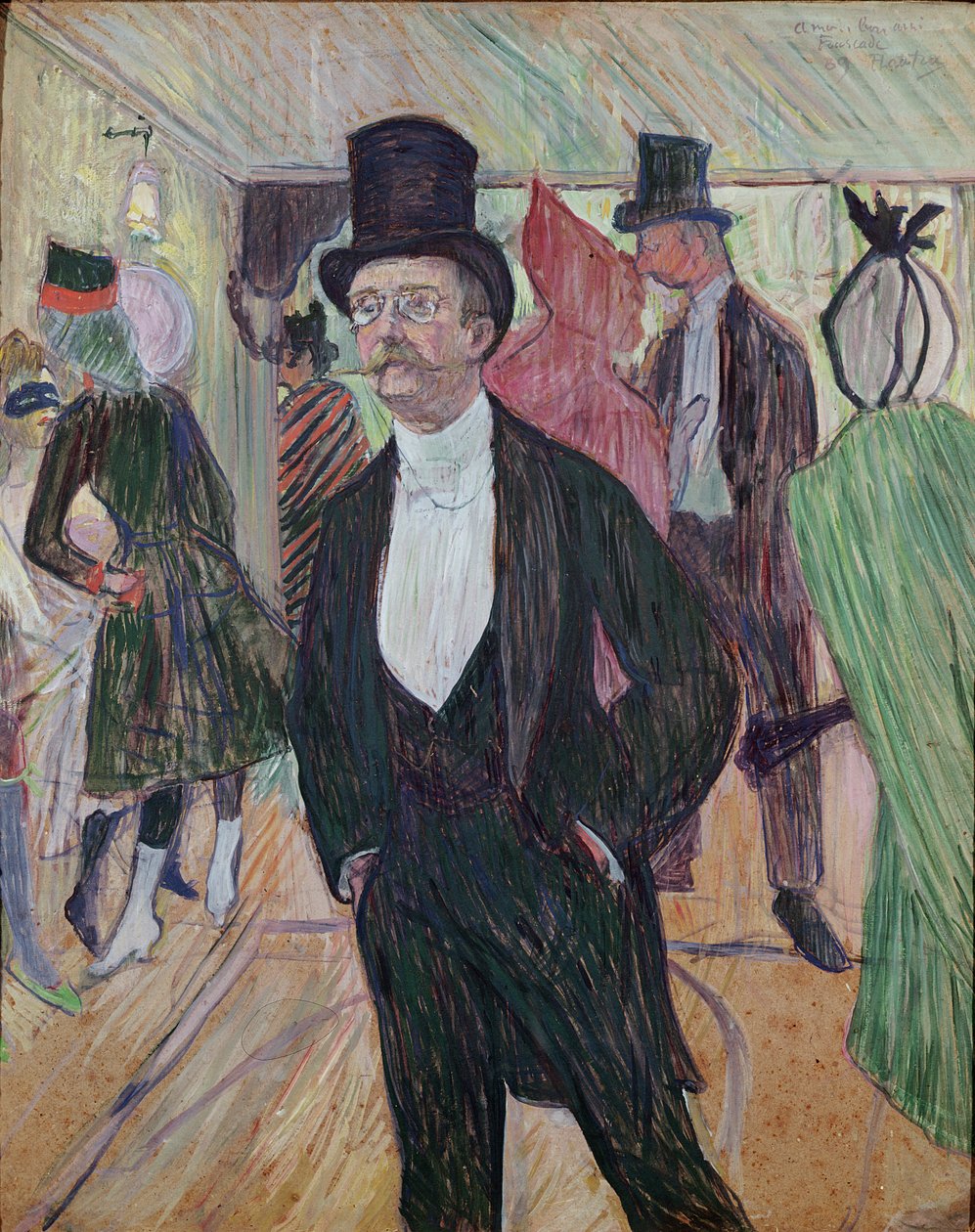 Monsieur Fourcade, 1889 (gwasz i pastel na tekturze) autorstwa Henri de Toulouse Lautrec