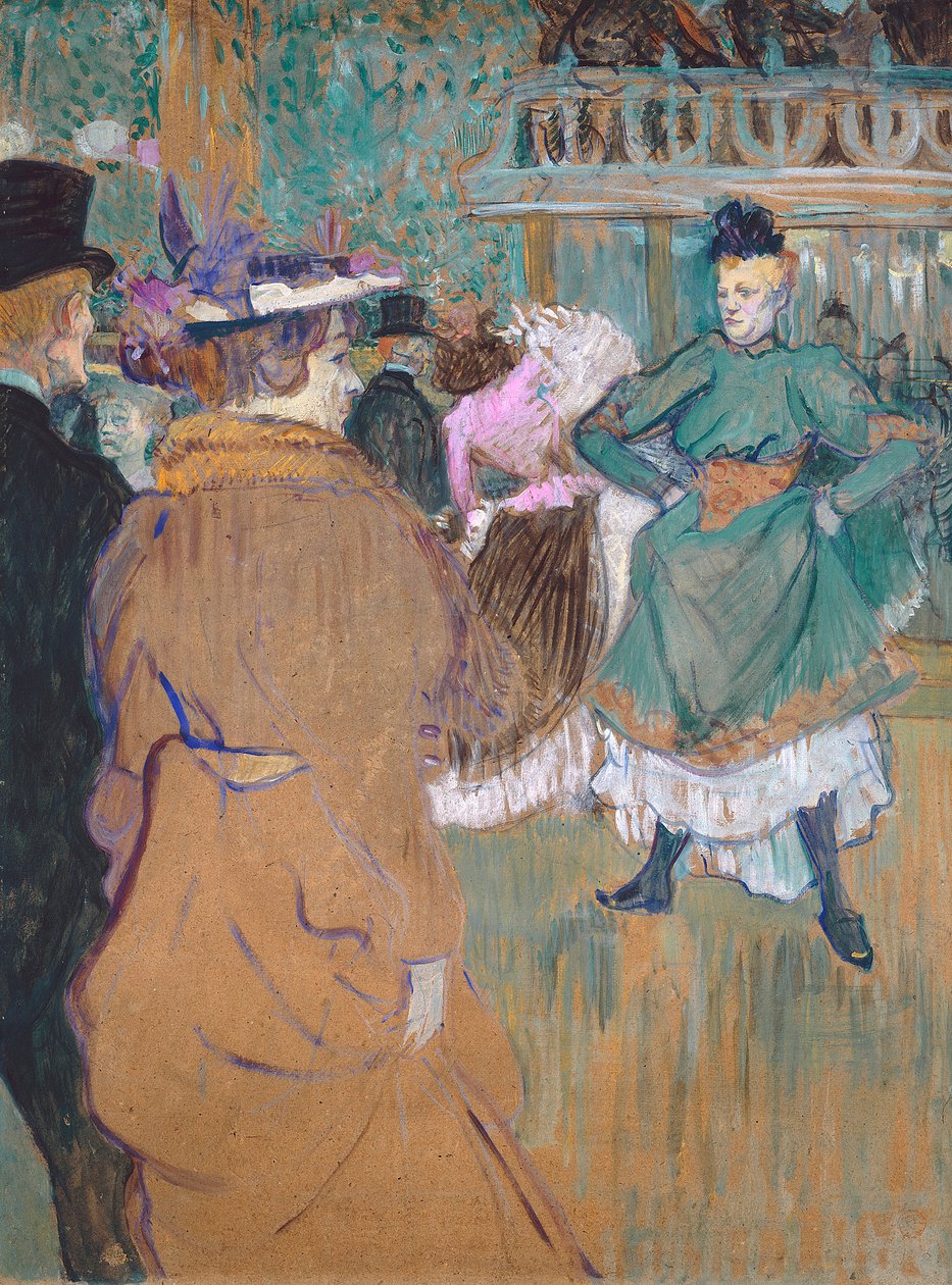 Kwadryl w Moulin Rouge, 1892 (olej na tekturze) autorstwa Henri de Toulouse Lautrec