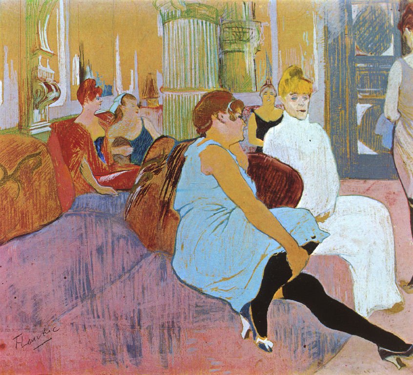Salon przy rue des moulins autorstwa Henri de Toulouse Lautrec