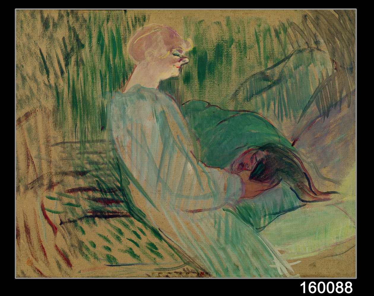 The Divan, Rolande, 1894 (aliejus ant kartono)oli autorstwa Henri de Toulouse Lautrec