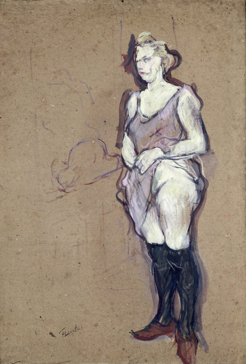 Inspekcja medyczna: blond prostytutka, 1894 (olej na karcie) autorstwa Henri de Toulouse Lautrec