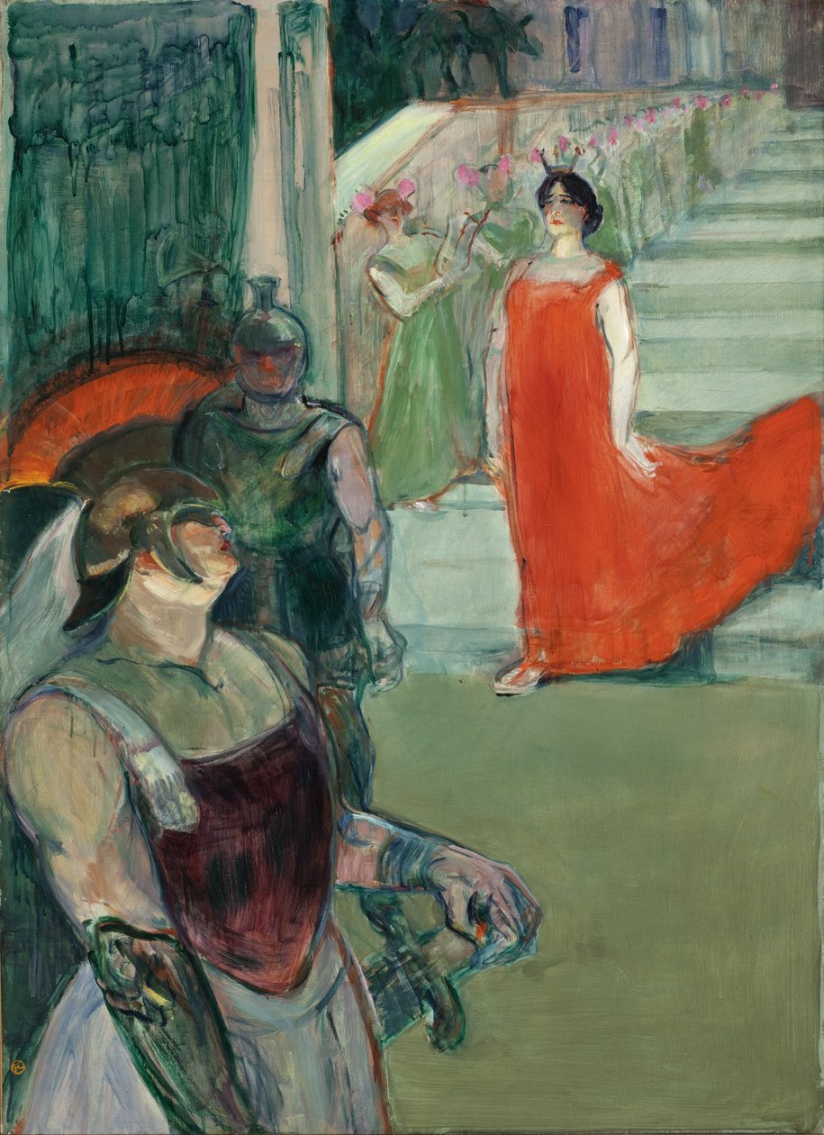Opera „Messalina” w Bordeaux (Messalina schodzi schodami wyłożonymi statystami), 1900-1901 autorstwa Henri de Toulouse Lautrec
