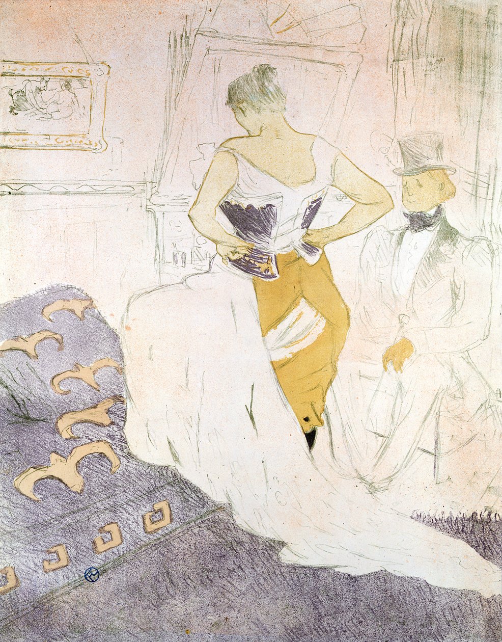 Kobieta w gorsecie z filmu „Elles”, 1896 autorstwa Henri de Toulouse Lautrec