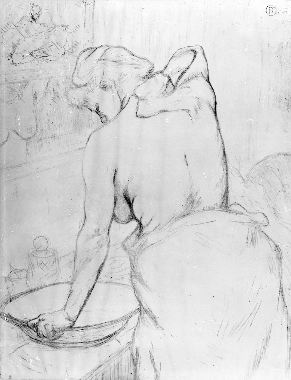 Kobieta myjąca się przy umywalce, 1896 autorstwa Henri de Toulouse Lautrec