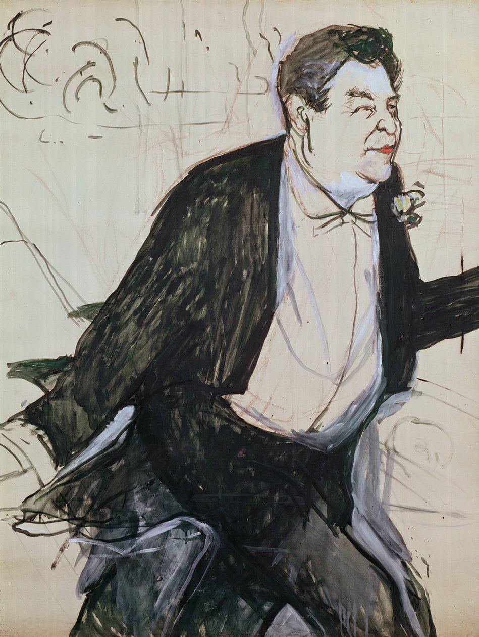 Caudieux (badanie do plakatu), 1893 (olej na karcie) autorstwa Henri de Toulouse Lautrec