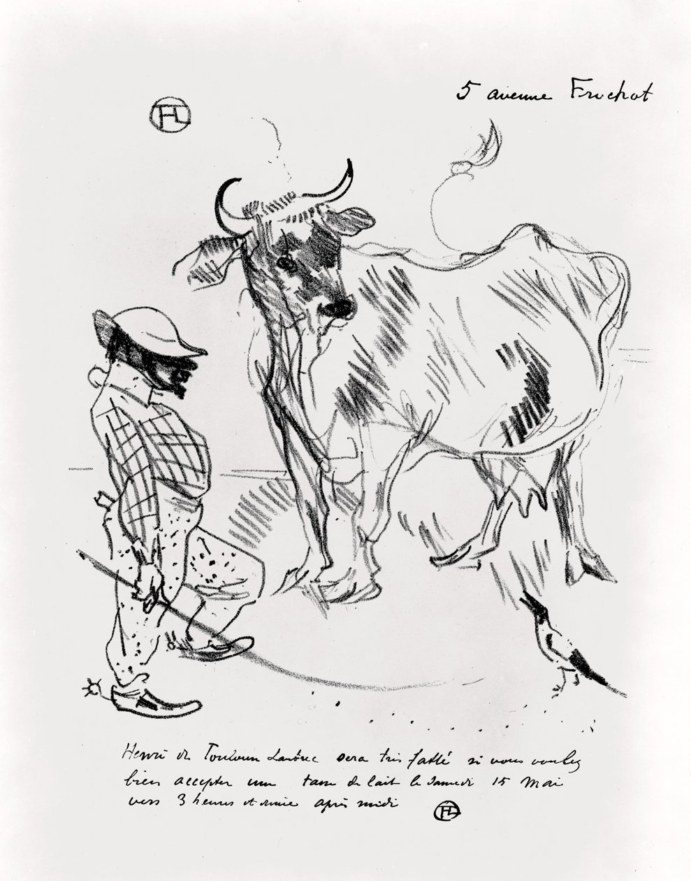 Zaproszenie na kubek mleka, 1897 autorstwa Henri de Toulouse Lautrec