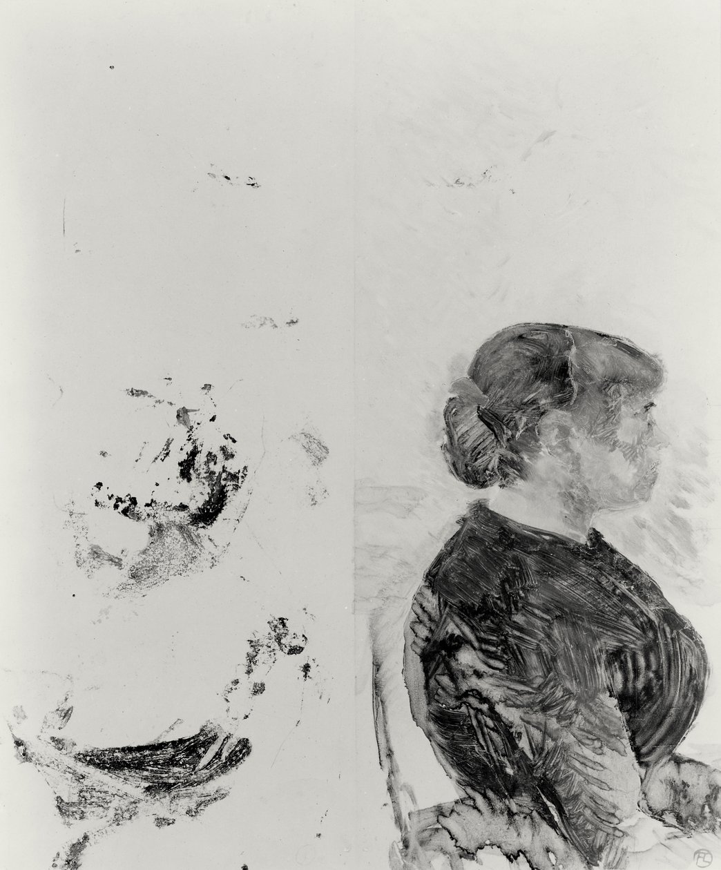 Studium dla artylerzysty i jego żony, 1886 (monotypia) autorstwa Henri de Toulouse Lautrec